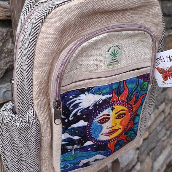 Boho Hippie Sun Himalayan Hemp Backpack NWT - Picture 3 of 4